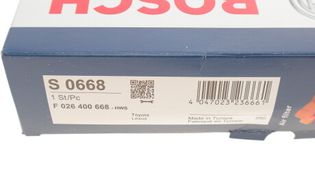 Фото 4 - Повітряний фільтр BOSCH F 026 400 668 (F026400668)