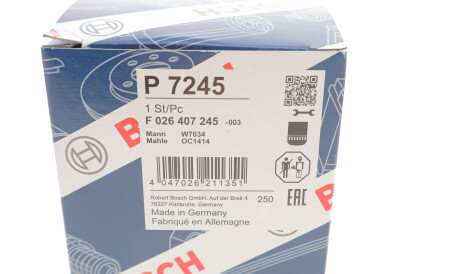 Фото 3 - Масляний фільтр BOSCH F 026 407 245 (F026407245)