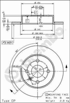 Тормозной диск - BREMBO 08.7626.75