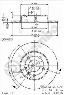 Тормозной диск - BREMBO 08.7627.75