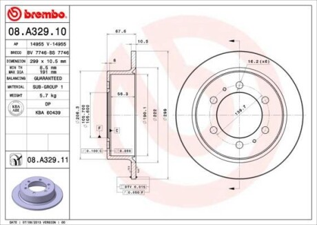 Тормозной диск - BREMBO 08A32911