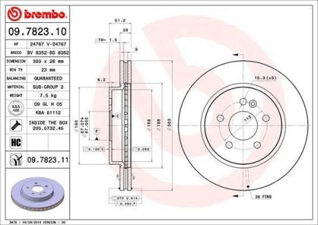 Тормозной диск - BREMBO 09.7823.11