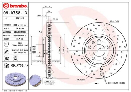 Фото 3 - Гальмівний диск BREMBO 09A7581X