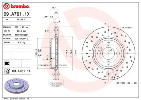 Фото 3 - Тормозной диск BREMBO 09A7611X