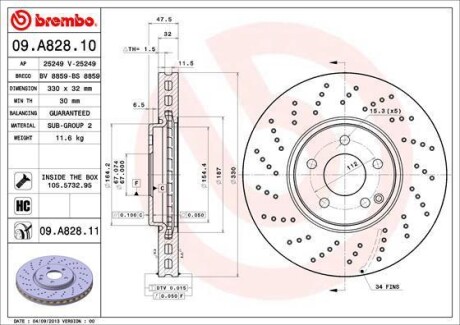 Тормозной диск - BREMBO 09.A828.11