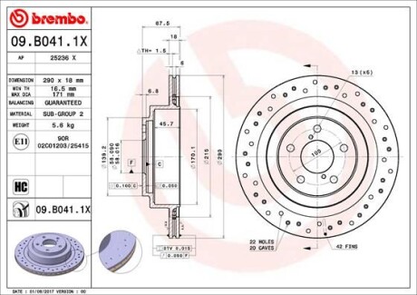 Tarcza ham.XTRA - BREMBO 09.B041.1X