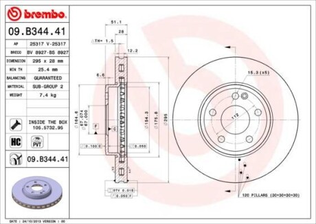 Тормозные диски - BREMBO 09.B344.41