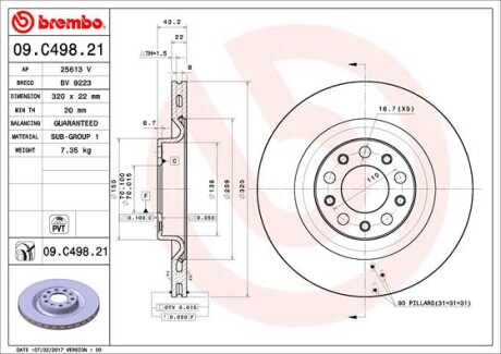 Фото 3 - Тормозной диск BREMBO 09C49821