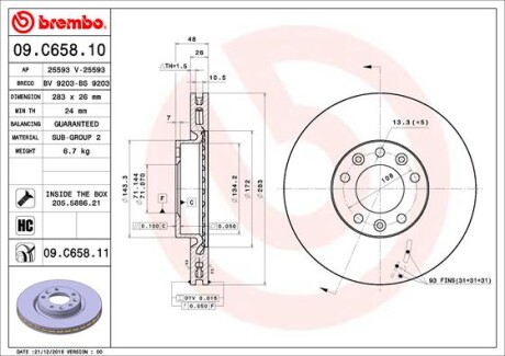 Диск гальмівної - BREMBO 09C65811