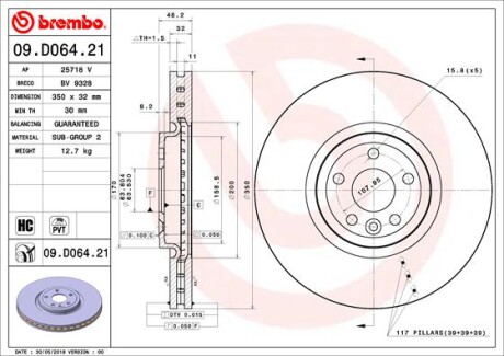 Tarcza ham. F-PACE - (t4A2343) BREMBO 09.D064.21