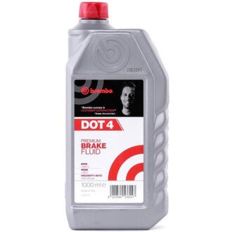 Жидкость тормозная DOT 4 Premium Brake Fluid, 1л - BREMBO L04010