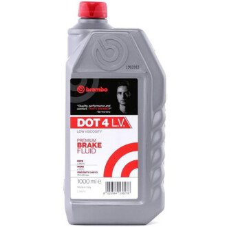 Жидкость тормозная DOT 4 Low Viscosity Premium Brake Fluid, 1л - BREMBO L04210