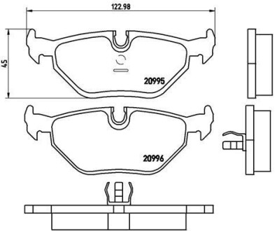 Комплект тормозных колодок, дисковый тормоз - BREMBO P 06 011