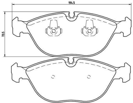 Комплект тормозных колодок, дисковый тормоз - BREMBO P 06 019