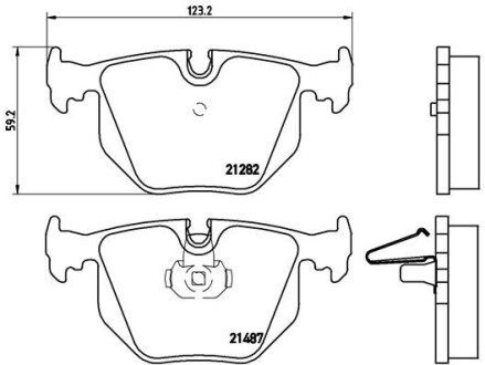 Колодка гальм. диск. BMW 3 (E46) задн. - BREMBO P 06 020