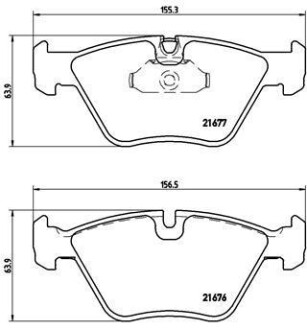 Комплект тормозных колодок, дисковый тормоз - BREMBO P 06 022