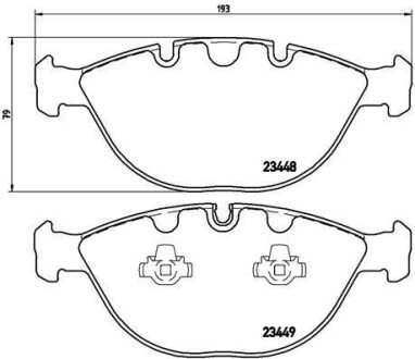 Комплект тормозных колодок, дисковый тормоз - (34116761282, 34116756350) BREMBO P 06 028