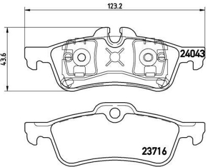 Комплект тормозных колодок, дисковый тормоз - BREMBO P 06 032