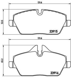 Комплект тормозных колодок, дисковый тормоз - BREMBO P06034