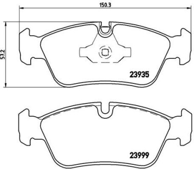 Комплект тормозных колодок, дисковый тормоз - BREMBO P 06 035