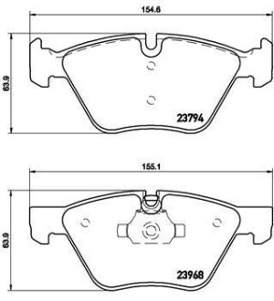 Комплект тормозных колодок, дисковый тормоз - BREMBO P 06 036