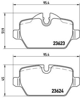 Комплект тормозных колодок, дисковый тормоз - BREMBO P 06 037