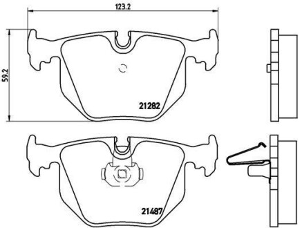 Комплект тормозных колодок, дисковый тормоз - BREMBO P 06 044