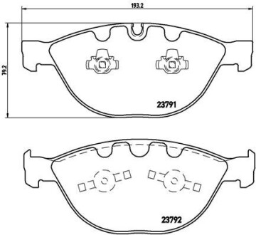 Комплект тормозных колодок, дисковый тормоз - BREMBO P 06 047