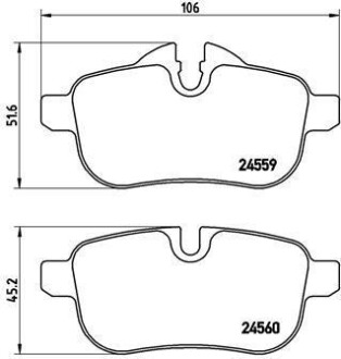 Комплект тормозных колодок, дисковый тормоз - (34216788275) BREMBO P 06 062