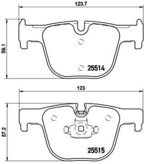 Комплект тормозных колодок, дисковый тормоз - BREMBO P 06 072