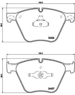 Комплект тормозных колодок, дисковый тормоз - BREMBO P 06 073