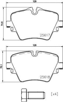 Комплект тормозных колодок - (34106860019, 34106884492, 34106884497) BREMBO P 06 093