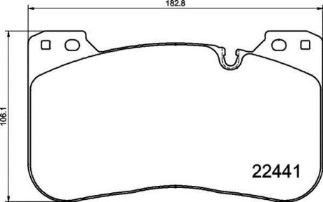 Колодки гальмівні (передні) BMW M5 (G30/F90)/X5M (G05/F95) 17- - (34108746107) BREMBO P06100