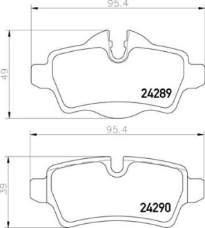 Klocki hamulcowe tyl - (2289154, 34212289154) BREMBO P 06 103