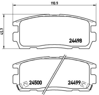 Комплект тормозных колодок, дисковый тормоз - BREMBO P 10 004