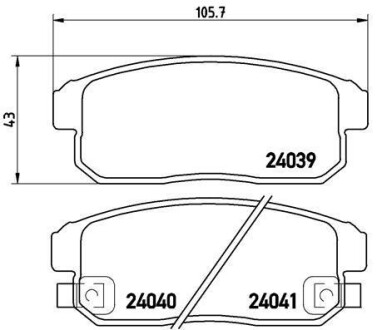 Комплект тормозных колодок, дисковый тормоз - (440604U092, AY060NS028, AY060NS033) BREMBO P 10 005