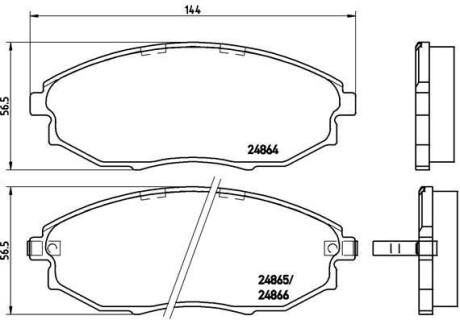 Комплект тормозных колодок, дисковый тормоз - (96496765, 96475027, 96952179) BREMBO P 10 007 (фото 1)