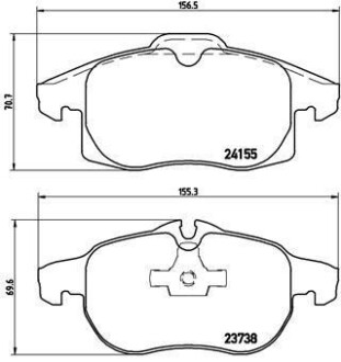 Комплект тормозных колодок, дисковый тормоз - (93185752, 93188112, 93166798) BREMBO P 10 011 (фото 1)