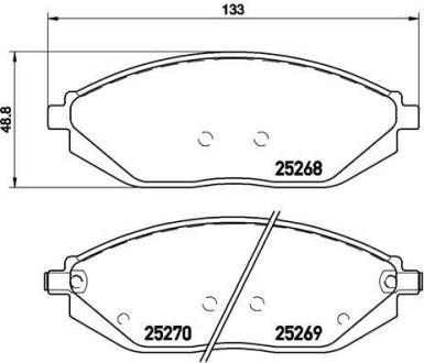 Комплект тормозных колодок, дисковый тормоз - BREMBO P 10 054