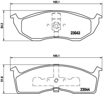 Комплект тормозных колодок, дисковый тормоз - BREMBO P 11 008