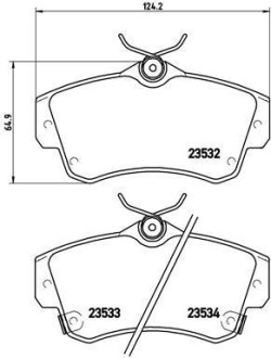 Комплект тормозных колодок, дисковый тормоз - BREMBO P 11 012