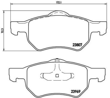 Комплект тормозных колодок, дисковый тормоз - BREMBO P 11 013