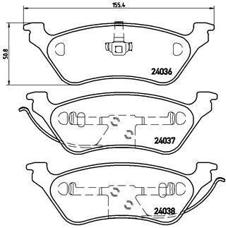 Комплект тормозных колодок, дисковый тормоз - BREMBO P 11 014