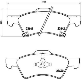 Комплект тормозных колодок, дисковый тормоз - BREMBO P 11 015