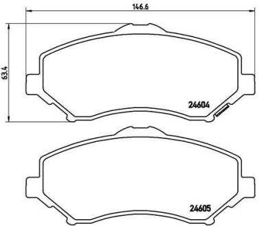 Комплект тормозных колодок, дисковый тормоз - BREMBO P 11 025