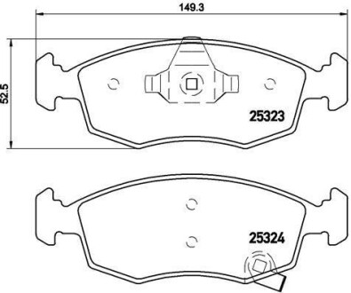 Комплект тормозных колодок, дисковый тормоз - BREMBO P 11 031