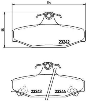 Комплект тормозных колодок, дисковый тормоз - BREMBO P 15 004