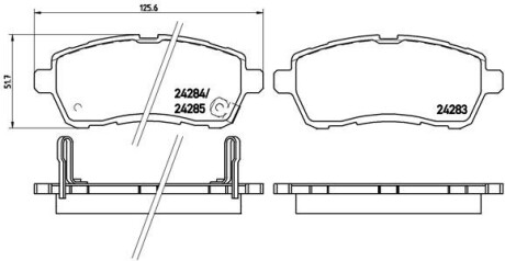 Комплект тормозных колодок, дисковый тормоз - BREMBO P 16 013