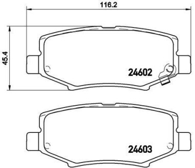 Комплект тормозных колодок, дисковый тормоз - BREMBO P 18 024