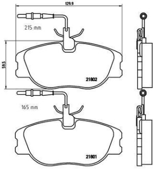 Комплект тормозных колодок, дисковый тормоз - BREMBO P 23 061